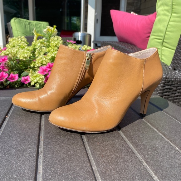 Vince Camuto Shoes | Vince Camuto VC Vive Leather Ankle Bootie, Caramel, Size 5 | Color: Tan | Size: 5 | Snakebite78's Closet